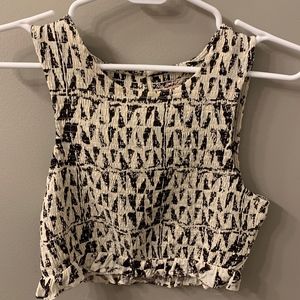 Black and White Patterned Crop Top
